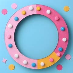 Naklejka premium Playful Polka Dot Frame With Bright Colors on Cheerful Background