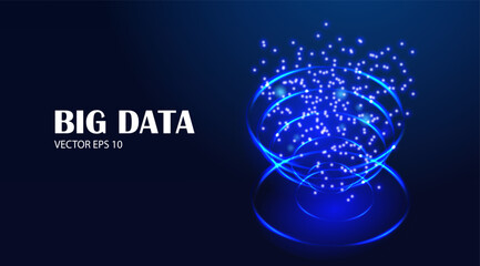 Abstract blue background for data science, big data, tech data, and data visualization vector illustration