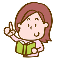 ポイントを示す若い女性の先生2,Young female teacher pointing2