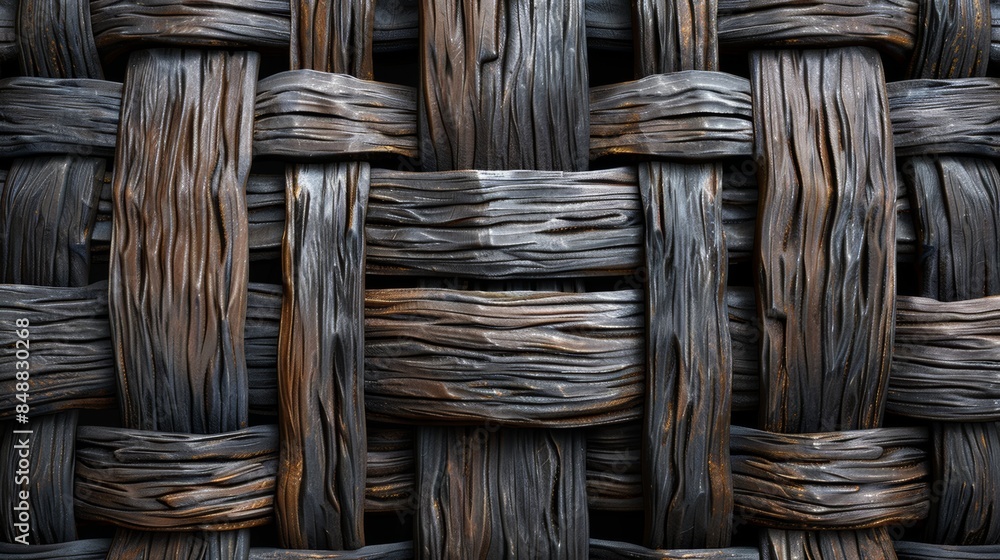 Poster seamless pattern inspired by the texture of woven wicker baskets.