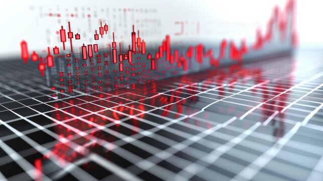 Stock graph isolated on white background. Generative AI.
