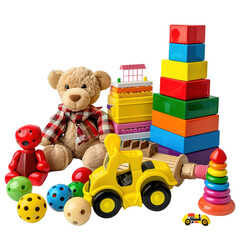 children's toys isolated on transparent background
