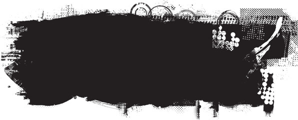 Glitch distorted grange shape . Noise grungy logo . Trendy defect error shapes . Glitched frame .Grunge textured . Distressed effect .Vector shapes