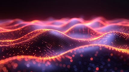 Fototapeta premium Digital Wave Connections In A Vibrant Abstract Style, Abstract Background HD For Designer