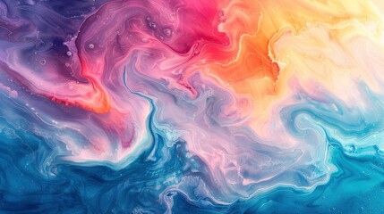 Fototapeta premium Fluid Connections In An Abstract Watercolor Painting, Abstract Background HD For Designer