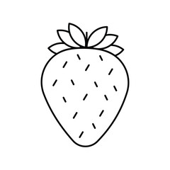 strawberry icon with white background vector stock illustration