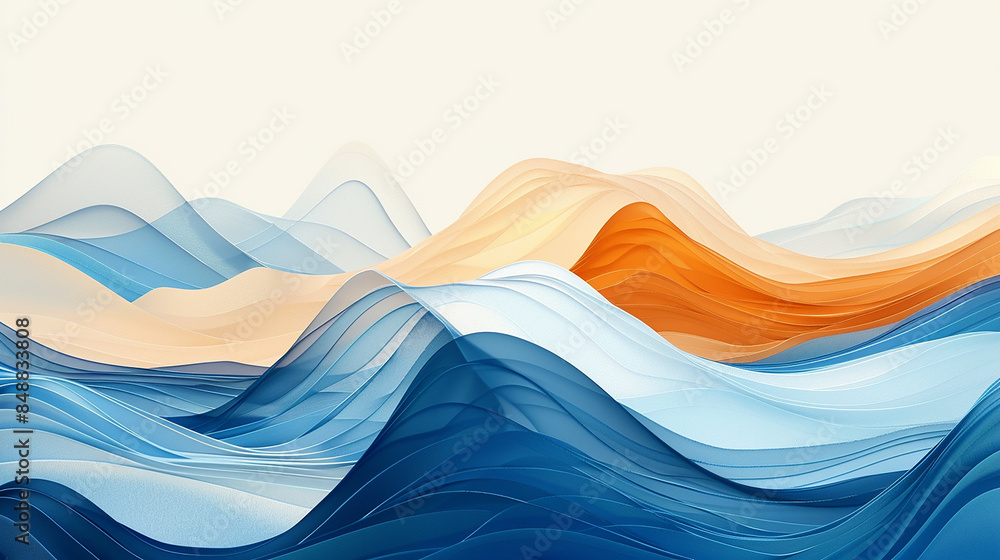 Sticker water wave graphic design template