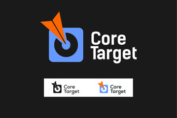 Core target logo, square aero logo design editable vector 