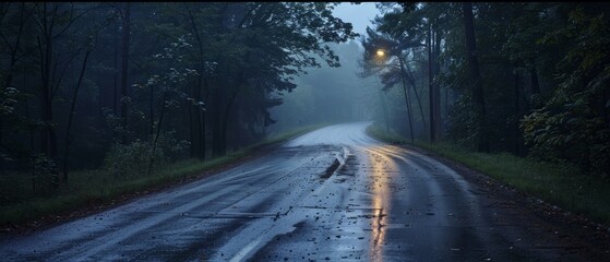 blur nightlife landscape scary bg, road night rain street dark fog light car wet background drive smoke headlight asphalt highway black water floor puddle abstract traffic lamp