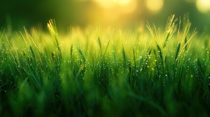 Obraz premium Green Abstract Depiction Of A Meadow, Abstract Background HD For Designer