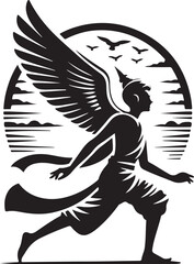 silhouette of a girl with wings