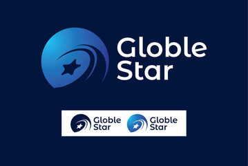 Global star logo design editable vector 