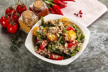 Vegan boiled quinoa with vegetables