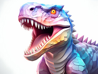 Naklejka premium dragon head on white background. 3d rendering 3d rendering