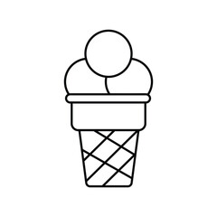 ice cream icon with white background vector stock illustration