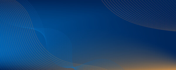 Abstract vector gradient background blue orange waves 