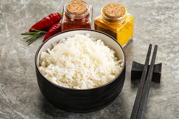 Steamed Basmati rice in the bowl