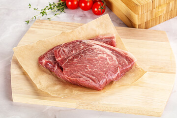 Uncooked raw beef steak for grill