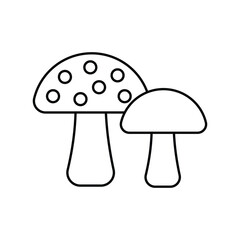 mushroom icon with white background vector stock illustration