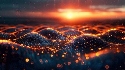 Artistic Wave Connections In An Abstract Cityscape, Abstract Background HD For Designer