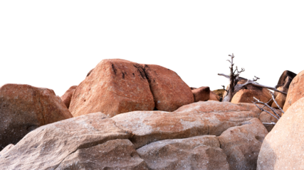 Rock stones with rough texture surface isolated,A Brown,Orange Cliff Rock natural stone formation located part of the mountain,Broken Edge of a Chunk of Rock Sea with clipping path