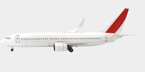 White airplane on white background
