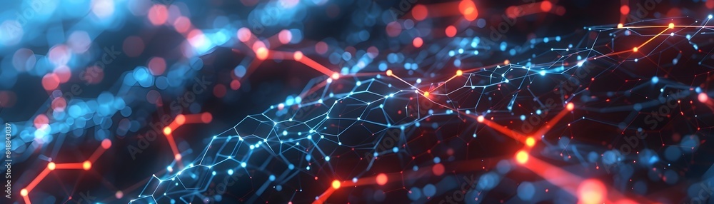 Poster visualizing secure and efficient digital currency transactions in futuristic design