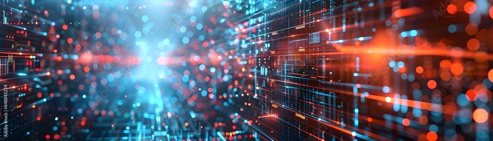 Poster cutting edge cloud computing infrastructure with secure connections and scalable technology concept