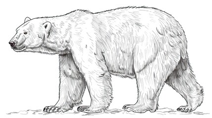 Sketch of polar bear. Hand drawn illustration converted to vector, Bear Drawing