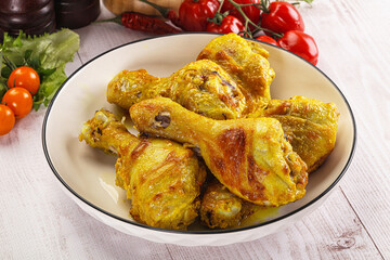 Roasted Chicken leg drumsticks with curry sauce
