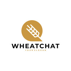 WHEAT CHAT COMMUNICATION TALK LOGO ICON ILLUSTRATION