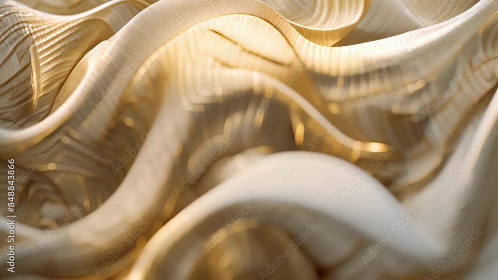 Aufkleber the intricately woven pattern of a sandy beige fabric with undulating lines and curves that mimic th