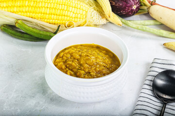 Vegan cuisine - Indian soup daal