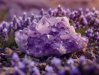  A large amethyst geode with pointed crystals, displaying a stunning gradient from clear to deep purple