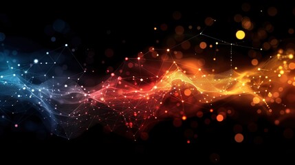 Fototapeta premium Abstract Wave Representation Of Connections In A Particle Collision, Abstract Background HD For Designer