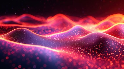 Fototapeta premium Abstract Wave Representation Of Connections In A Particle System, Abstract Background HD For Designer