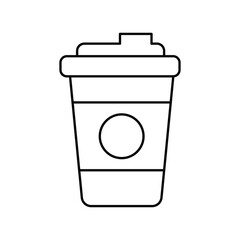 coffee cup icon with white background vector stock illustration