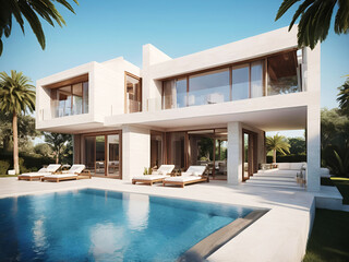 Fototapeta premium Modern villa with swimingpool