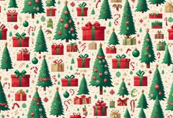  BEIGE christmas background with christmas trees