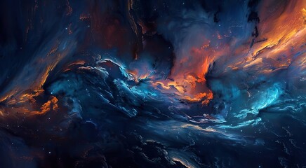 Illustration abstract of colorful mist on black background 