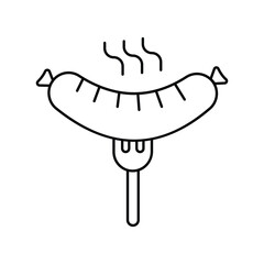 sausage icon with white background vector stock illustration