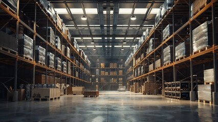 Fototapeta premium Photo of an Old Warehouse with Natural Lighting