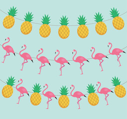 Summer elements icon illustration garland decoration