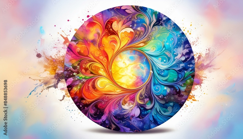 Canvas Prints abstract rainbow background with color circles, art design