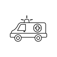 Ambulance icon vector. ambulance truck icon vector. ambulance car, fast medical transportation illustration, isolated on white