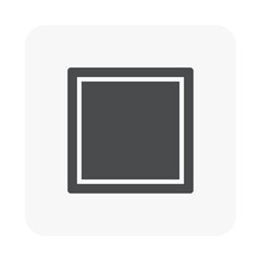 Square box straight duct vector icon. Pipe tube from galvanized steel sheet for install on ceiling to distributing supplying hot cold air in hvac or air conditioning, ventilation system.