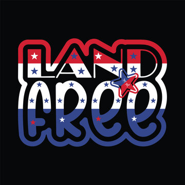 4th of July Typographic T-Shirt Graphic Design