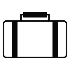 suitcase icon vector or logo illustration outline black color style