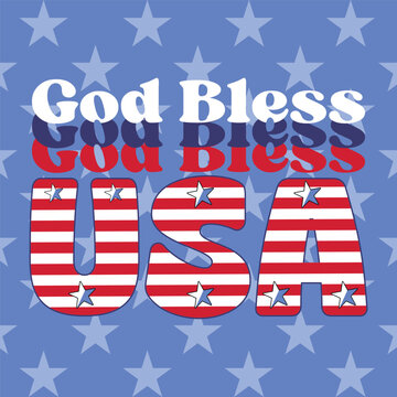 God Bless USA T-Shirt Design Vector Illustration Graphic