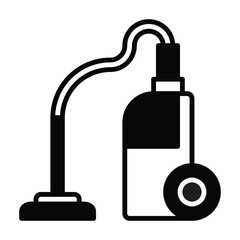 Vacuum cleaner icon vector or logo illustration outline black color style